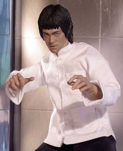 bruce lee white button up shirt