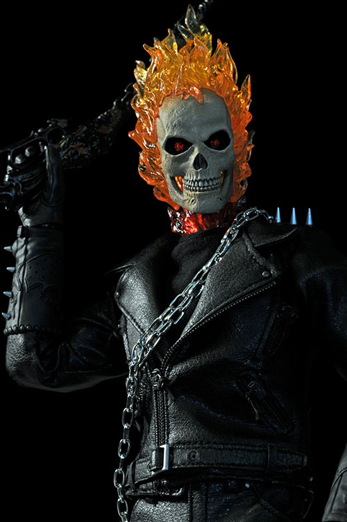 Ghost Rider Johnny Blaze action figure and Hell Cycle motorcycle by hot Toys