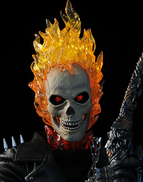 Ghost Rider Johnny Blaze action figure and Hell Cycle motorcycle by hot Toys