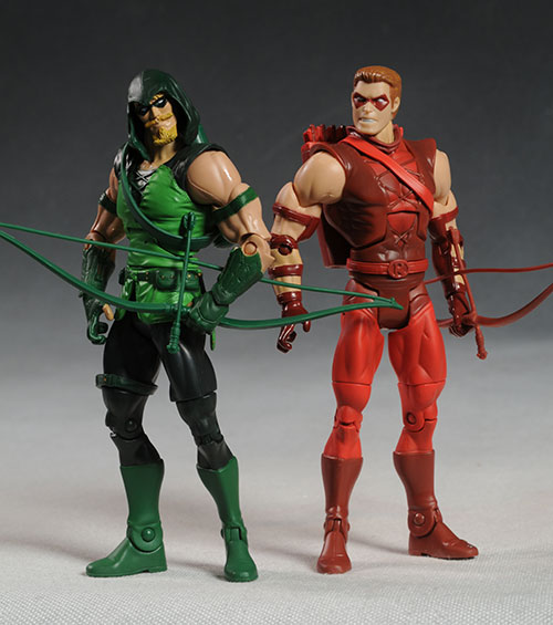 Hawk, Dove, Green Arrow, Red Arrow DCUC figures by Mattel