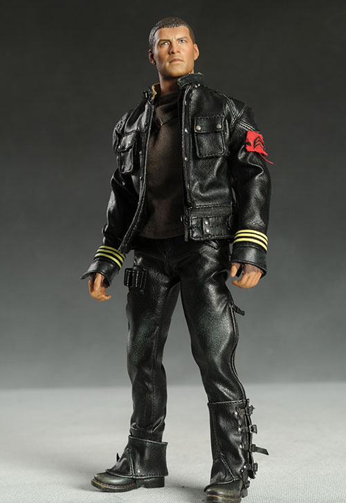 Black Leather Like Gaiters 1/6 scale toy TERMINATOR Marcus Wright 