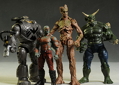 Marvel Legends Groot, Green Goblin, Mandroid action figures by Hasbro
