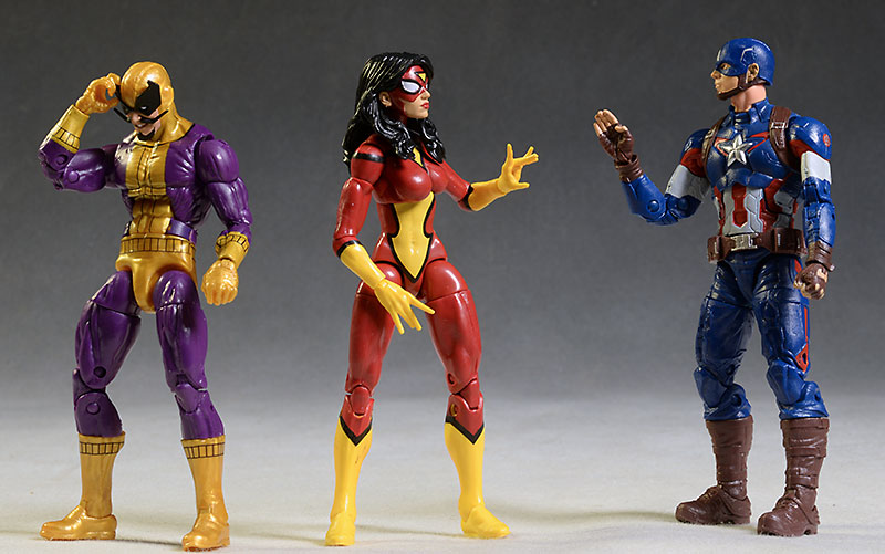 Marvel Legends Batroc, Captain America, Spider-Woman figures by Hasbro