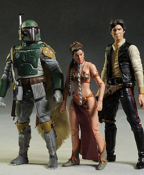 Boba Fett & Slave Leia Star Wars Black action figures from Hasbro