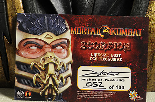 Mortal Kombat Scorpion life size bust by Pop Culture Shock