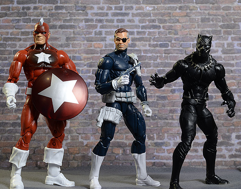 Marvel Legends Nick Fury, Black Panther, Red Guardian action figure