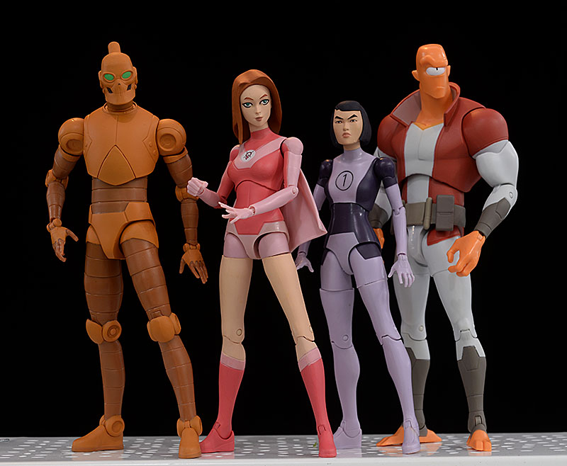 Invincible Atom Eve, Allen the Alien, Dupli-Kate, Robot action figures by Diamond Select Toys